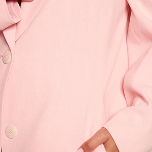 Blazer rose pour femme, longueur standard, en polyester, style professionnel pour le bureau, manches trois quarts, bouton unique, OEM - Product Image 5
