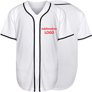 Maillot de baseball vierge personnalisé par sublimation pour homme et femme, chemise boutonnée, tenue de softball, uniformes sportifs - Product Image 1