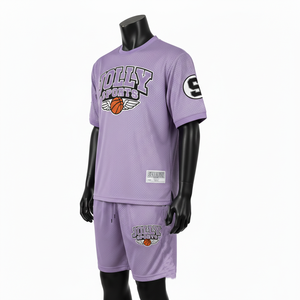Men <b>Mesh</b> Jersey <b>Shorts</b> Set Premium GSM Polyester Breathable Sportswear Purple Color Custom Sublimation Logo <b>short</b> set for men's - Product Image 4