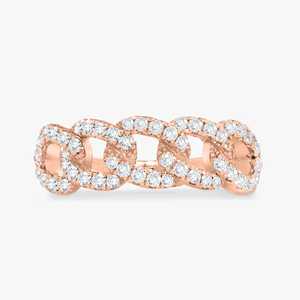 Anillos de cadena cubana Miami de oro macizo de 6.6mm 10k 14k y plata 925 con diamantes redondos cultivados en laboratorio, anillo llamativo con pavé, joyería apilable - Product Image 5