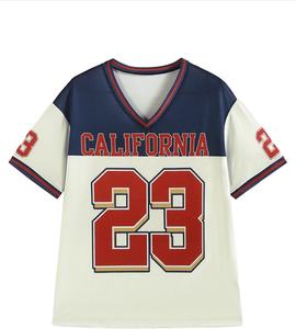 Maillots de football pour hommes, coupe ample, col rond, avec bandes réfléchissantes, en mesh, uniforme de football, maillot de football en mesh pour hommes - Product Image 2