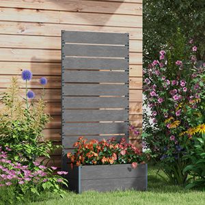 Gray 28.25\" X 15\" X 59\" Outdoor Trellis <b>Planter</b> for Climbing Plants Raised Garden Bed with Durable Plant <b>Box</b> for Garden - Product Image 2