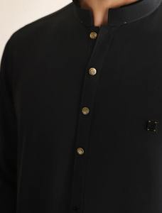 Costume Shalwar Kameez d'été pour homme, modèle 2026, fabriqué en usine, en coton uni à manches longues, décontracté, idéal pour l'Aïd, style traditionnel musulman - Product Image 2