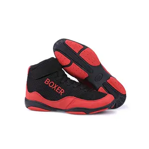 Zapatos de Boxeo Ligeros de Caña Alta con Suela Antideslizante y Malla Transpirable para Entrenamiento de Lucha y Deportes - Product Image 1