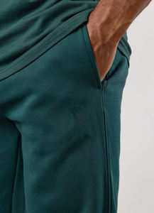 <b>Men's</b> Dark Green Cotton Sweatpants Elastic Waist Casual Joggers Midweight Knitted Autumn Wear - Product Image 5