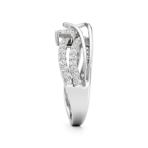 Bague de fiançailles élégante en argent sterling 925 avec perle d'eau douce taille goutte d'eau et sertissage en canal pour femme - Product Image 2