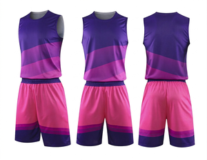Ensemble short et maillot de basket unisexe vert dégradé sans manches, anti-humidité, séchage rapide, uniforme athlétique toutes saisons, devant - Product Image 3