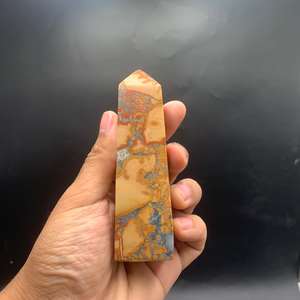 Torre de Jaspe Maligano Natural de Indonesia de 9 cm – Punta de Cristal Multicolor Pulida a Mano para Decoración, Colección y Meditación - Product Image 1