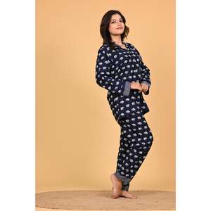 Conjunto de Pijama de Poliéster Crepé Estampado para Mujer, Ropa de Dormir Suave, Conjunto de Dormir Cómodo y Elegante, Ropa para el Hogar - Product Image 3