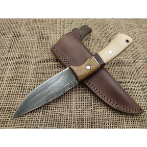 1095 Steel Hunting Knife Outdoor Camping Hiking Multipurpose Utility <b>Tool</b> Hunting Knife With <b>Leather</b> Sheath - Product Image 4