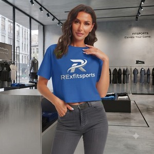 REXFITSPORTS 2026 เสื้อยืดครอปท็อปโอเวอร์ไซส์สำหรับผู้หญิง แขนสั้น ผ้าฝ้าย คอกลม รับผลิตเสื้อผ้าสตรีทแวร์แบบ Private Label - Product Image 4