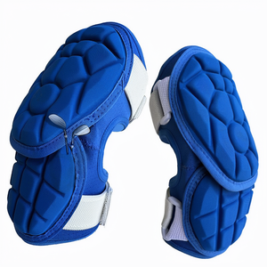 Genouillères rouge et bleu en EVA, épaisses, respirantes, absorption des chocs, protection complète, fermeture éclair, unisexe, toutes saisons, multisports - Product Image 4
