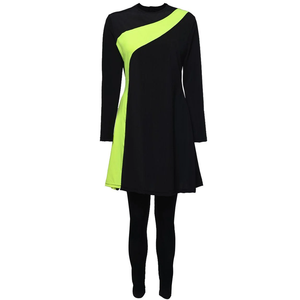 Maillots de bain islamiques pour femmes, très demandés, couleur personnalisée, une pièce, coupe haute, imprimé devant, burkinis musulmans, Spandex/Nylon respirant - Product Image 1