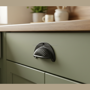 Tirador de Cajón Ajustable Minimalista de Hierro Negro, Herraje para Muebles de Interior Clásicos y Sala de Estar - Product Image 5