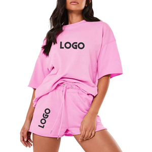 Conjunto de 2 Piezas para Mujer, de Alta Calidad, Hombros Caídos, 100% Algodón, Color Sólido, por Encima de la Rodilla, Ecológico, Transpirable, Estilo Urbano - Product Image 4