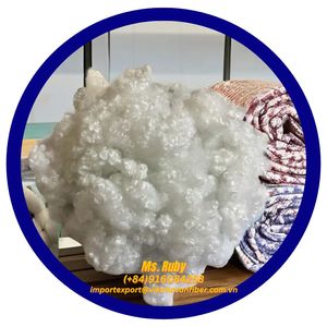 Polyester Fiber Holow Conjugated Siliconized 15D HCS White Recycled GRS Fibre For fill toy <b>pillow</b> quilt <b>blanket</b> sofa furniture - Product Image 2