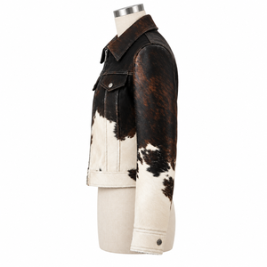 Veste d'hiver en cuir véritable noir Furat Leathers, col montant, logo personnalisé sur le devant, coupe-vent et respirante pour homme, OEM - Product Image 4