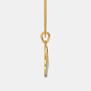 Collar con Colgante de Doble Corazón Entrelazado en Oro Amarillo con Diamante Cultivado en Laboratorio - Product Image 2