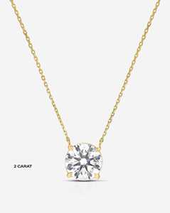 14k <b>Solid</b> <b>Gold</b> Round Lab Grown Diamond <b>Pendant</b> Necklaces Minimalist Everyday Luxury Delicate Dainty Cable Chain Charms Wholesale - Product Image 3