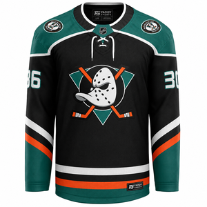 Maillot de hockey sur glace personnalisé en sublimation, brodé, en sergé, pour équipe, vêtement de sport respirant, uniforme d'entraînement de hockey - Product Image 1