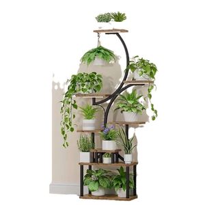 8-Tiered 61\" Tall Metal Indoor <b>Plant</b> Stand with 61\" Grow <b>Lights</b> for Multiple Indoor <b>Plants</b> Flower Display - Product Image 5