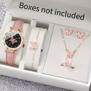 Conjunto de Relojes Elegantes para Mujer con Diseño de Mariposa, Reloj de Cuarzo, Moda, 6 Piezas/Juego, Regalo para Ella NW1489 - Product Image 3
