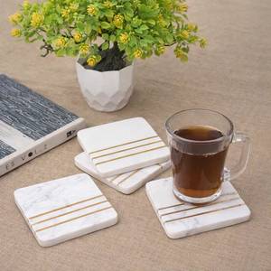 Modern Elegant Handmade Polished Marble Stone Coasters Natural Stone Coasters Mug Glass Drinks Wholesale Modern <b>Mats</b> Pads - Product Image 3