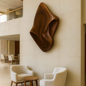 Sculpture d'art en bois sur mesure OEM, sculpture murale artisanale, décoration murale en bois sculpté à la main, sculpture murale en relief sculptée à la main - Product Image 2