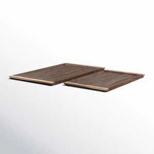 Plateau de rangement de luxe en bois massif avec élégantes poignées en métal, finition lisse, bord surélevé, parfait pour la décoration de table à manger ou de table basse - Product Image 3