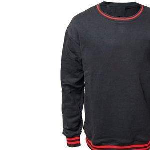 Sorority Women's Black Crew Neck Sweatshirt With <b>Red</b> Trim Full Sleeve Knitted Cotton Solid Color Casual Top Autumn Wear sweaters - Product Image 4