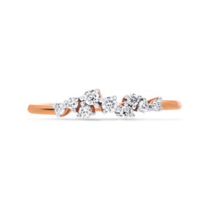 Bague de fiançailles haut de gamme pour femme, diamants ronds de 0,35 ct, or rose avec éclat fluide, prix de gros - Product Image 4