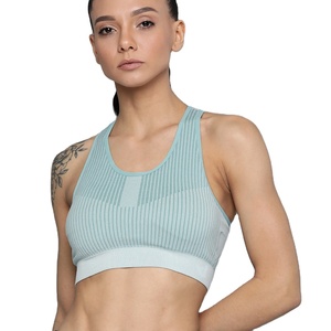 THANI AEIL SPORTS WEAR เสื้อชั้นในกีฬาผู้หญิงแบบร่องคอวี สายไขว้หลัง รองรับปานกลาง ระบายอากาศได้ดี สำหรับโยคะ ไร้ตะเข็บ สีพื้น - Product Image 1