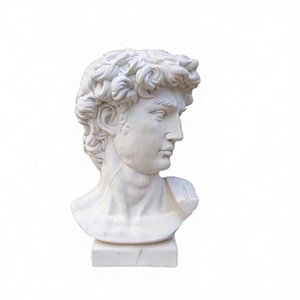 Busto de David Tallado a Mano en Mármol Natural, Escultura Clásica Griega Romana de Cabeza Masculina, Decoración para el Hogar, Superventas - Product Image 3