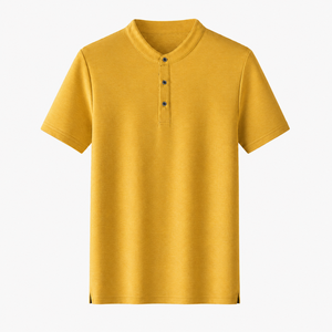 Nuevo Polo de Lino Tejido Liso Personalizado, Textura Cómoda, Cuello Pequeño Elegante, Manga Corta para Uso Casual - Product Image 1