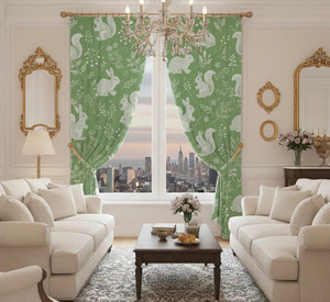 Modern Woodland Animal Dense Floral Window <b>Curtains</b> 70% <b>Light</b> Blocking Decorative Drapes for Living Room Bedroom Office Hotel - Product Image 1