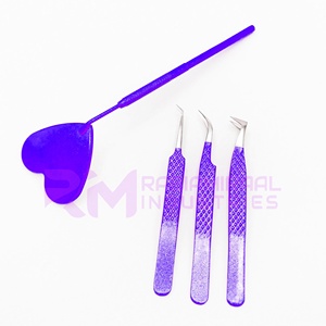 Pince à cils RMI Wholesale, nouvelle couleur violette, pour volume, avec pointe en fibre argentée, emballage personnalisé, pour extensions de cils - Product Image 4