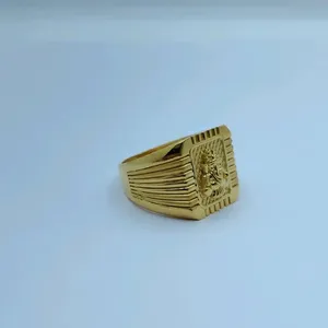 <b>Indian</b> Gold Jewellery Traditional Spiritual <b>ring</b> daily wear gold <b>ring</b> Textured Panel Design Classic Religious Finger <b>Ring</b> - Product Image 1