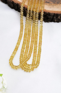 ลูกปัดควอตซ์ฮันนี่ทรงเหลี่ยมขนาด 6 ถึง 7 มม. อัญมณีธรรมชาติสำหรับทำเครื่องประดับชั้นดี - Product Image 2