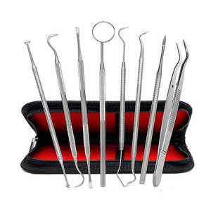 High Quality Stainless Steel & Plastic Manual Dental Pick Oral Hygiene Surgical Kit Set Class I Made in Pakistan Grip Surgical - Product Image 1