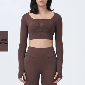 Conjunto de Yoga de 2 Piezas para Mujer, Transpirable, Color Sólido, Cintura Alta, Cordón Elástico, Ligero, Camiseta para Gimnasio y Entrenamiento, Personalizable - Product Image 3