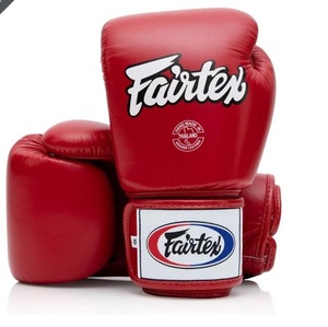 Nuevos Guantes de Boxeo Fairtex Personalizados para Competición, Muay Thai, Kickboxing, Cierre de Correa Roja en la Muñeca, Cuero Genuino, Agarre Antideslizante - Product Image 5