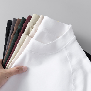 T-shirt décontracté surdimensionné à col rond pour homme, en coton respirant de 320 grammes, couleur unie, haute qualité, personnalisable en gros - Product Image 1