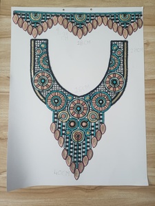 Patchs brodés rectangulaires en organza avec dentelle miel et sequins, sur mesure, D.N° 1265, pour vêtements féminins, textiles de maison et mode - Product Image 6