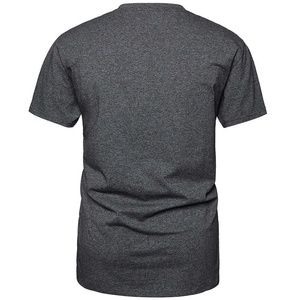 T-shirt décontracté pour homme en coton uni orange à manches courtes et col rond, coupe classique, tricot jersey - Product Image 6