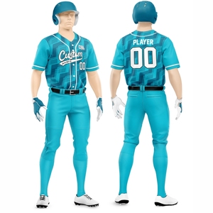 Uniforme de baseball personnalisé pour hommes, imprimé géométrique sublimé, respirant, coupe athlétique, manches courtes, toutes saisons - Product Image 1