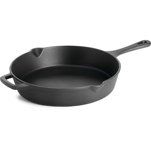 Cast Iron Frying <b>Pan</b> Round With Dual <b>Handles</b> Durable For Gas And Induction Cooker Hand Wash Only - Product Image 5