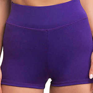 Shorts Deportivos Morados de Cintura Alta para Mujer, Tejidos en Spandex y Poliéster, Transpirables, con Cintura Elástica, Corte Regular - Product Image 4