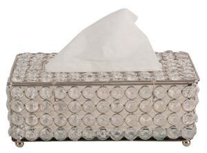 Porte-papier de soie en métal cristal rectangulaire pour la décoration de table de maison et de mariage Boîtes à mouchoirs finies or - Product Image 3