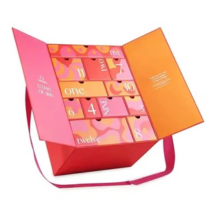 Boîte-cadeau de Noël en carton de luxe à double porte ouvrante pour cosmétiques, bijoux, chocolats - Product Image 1