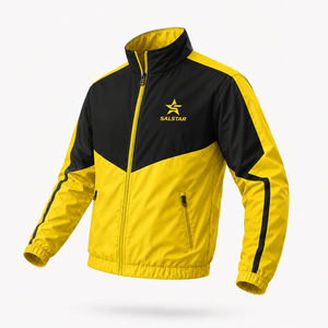 Custom High Quality Men’s Sports Track <b>Jacket</b> Windbreaker Training Latest Two Tone <b>Yellow</b> Black <b>Jacket</b> Athletic Teamwear <b>Jacket</b> - Product Image 3